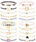 JeweBella 20PCS Bohemia Bracelet Set pour Femme Fille Réglable Manchette Layered Multi Bracelet Pendentif Forme Ronde Perles Pompon Elastique Bracelet Ensemble Cadeau Bijoux