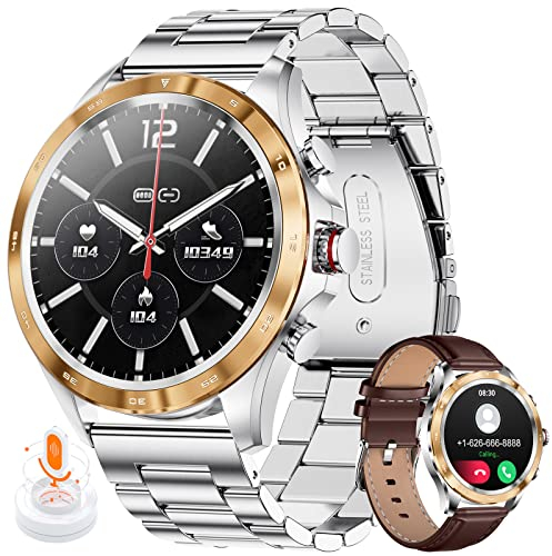 LIGE 1.43” AMOLED Smartwatch Uomo,Orologio Smartwatch con Chiamata Bluetooth/400mAh/Cardiofrequenzimetro SpO2/100+ Modalità Sportive IP68 Impermeabile Smartwatch per Android iOS
