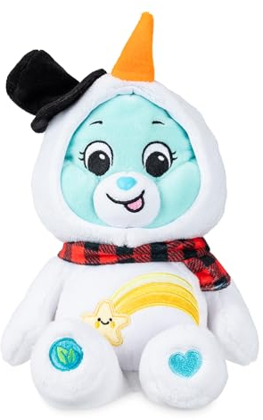 Care Bears Holiday Bean Plüschtier Wish Bear - Schneemann zum Sammeln, süßes Plüschtier, Weihnachtsplüsch für Jungen und Mädchen, mittelgroß, Plüschtier für Kinder