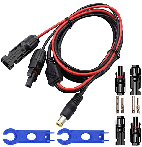 GTIWUNG Conector Solar a CC 8 mm, Enchufe Solar y Enchufe a DC 8mm Cable Adaptador Impermeable 1.8M 16AWG para Conectar Generadores Solares Células Solares