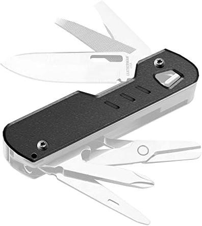HorixGear 1 Paar Handle Patch Custom Titanium Scales für T4 Multitool, Stonewash Finish (Schwarz Ti)