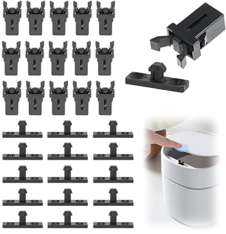 OHYER 15 Paar Mülleimer Kann Schnalle Kunststoff Touch Riegel Federschnäpper Schrauben Schnäpper Druckschnäpper Türriegel mit Touch Entriegelung Kompatibel mit Mülleimer 3 bis 50 Liter (Schwarz)