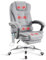 Blisswood Ergonomic Desk Chair with 8-Point Massage Seat – PC Gaming Chair with Footrest, Heavy-Duty Reclining Backrest and Soft Cushion for Home Office & Back Pain Relief - Linen (Grey)