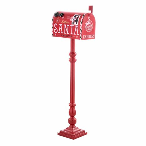 Nataland Cassetta Postale Di Babbo Natale In Metallo 100 Cm Per Decorare Ingresso Casa, Negozi e Vetrine