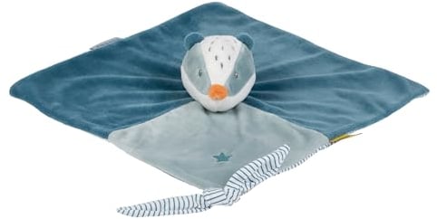 Nattou Schnuffeltuch aus Polyester, Dachs Felix, Wegbegleiter ab der Geburt, Ca. 27 x 27 cm, Felix und Leo, Blau