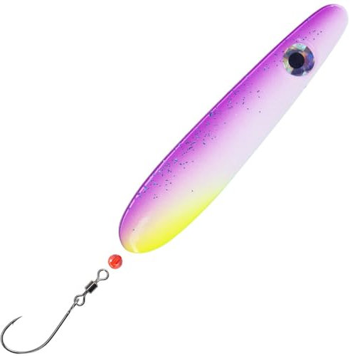 Troutwerk Inline Blinker 22g 7,4cm - Meerforellenblinker, Troutwerk Farbe:viloett/weiß/gelb