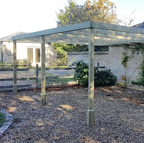Rutland County Garden Furniture Wall Mounted Box Pergola Kit - Outdoor Garden Gazebo Wooden Pergola Box Design - Wooden Gazebo Canopy Pergola Kit - Garden Arch Garden Room