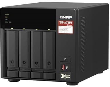 QNAP TS-473A 4-Bay Turbo-Station NAS (AMD Ryzen™ Embedded V1500B 4-Core/8-Thread 2,2 GHz 8GB DDR4 RAM 2xRJ-45 2,5 GbE LAN-Port) 16TB Bundle mit 4X 4TB Seagate IronWolf NAS HDDs