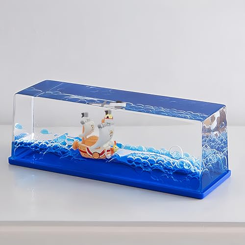 Generic Unsinkable Boat Anime Pirate Ship in a Bottle Box, Cruise Ship Fluid Drift Bottle Non Sinking Ship Model Decorations Desk Decor Toys for Boys Girls Gifts(Thousand Sunny), PIT1214
