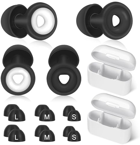 JULBEAR Ohrstöpsel zum Schlafen, 2 Stück Earplugs Weiche 3D Ohrstöpsel Schlafen Wiederverwendbarer Silikon Ohrstöpsel Reduzieren Schnarchgeräusche, Auch für Konzentration, Größe S/M/L