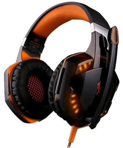 Casque Orange Réglable Anti-Bruit du Jeux pour Ordinateur Apple PS3 KOTION Each G2000