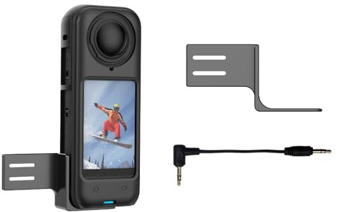 Zhixteu For Insta360 X5/X4/X3/X2 Microphone Adapter, Action Camera Microphone Expansion Kit Accessory