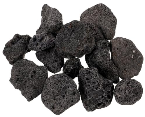 VANZACK Schwarze Lavasteine 1 Beutel Vulkanische Lavasteine Dekorative Steine Aquarium-Filtermaterial Unterwasserlandschaftsornament Lose Perlen Für Blumentopf-Bonsai-