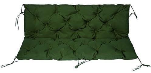 ZHULONGRUSHUI Kissen für Gartenbank, wasserdicht, 2-/3-Sitzer-Schaukelbank, Sitzkissen mit Rückenlehne, Ersatz-Sitzpolster für Terrasse, Veranda, Möbel, Liegestuhl, Grün, 100 x 100 x 10 cm