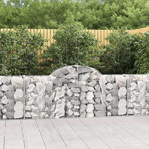 Homgoday Blumenkasten für den Außenbereich, Körbe Gabionen, 20 Stück, 200 x 30 x 80/100 cm, verzinktes Eisen, für den Außenbereich, Gabionen, Gabionen, Steinkörbe, Zaun, Garten, Gabionen