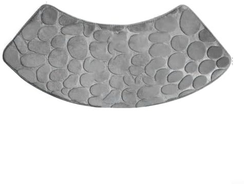 CWOQOCW 1 x gebogene Duschmatte, waschbar, gebogen, rutschfest, für den Einsatz in der Dusche, Waschküche, Wohnzimmer (hellgrau)