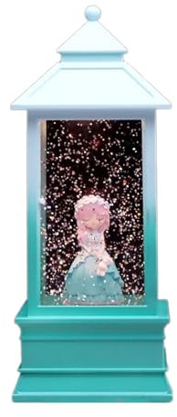 FIYSON Laternen-Spieluhr,Schneeprinzessin-Spieluhr,Schlafzimmer-Nachtlicht,kreative Desktop-Dekoration,batteriebetrieben,Geburtstags Mädchen und Kinder (Pandora,Grün)