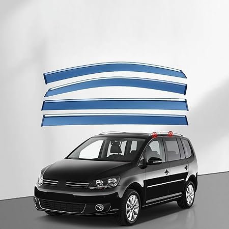DLLHL Auto Seitenfenster Windabweiser für VW Touran 2016-2023,PC Luftabweiser Regenabweiser Seitenfensterabweiser Aerodynamisch Lüftungsschutz Auto Zubehör