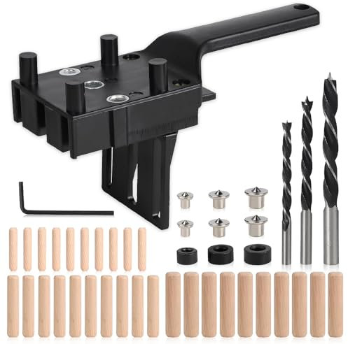 BNGXR 44 PCS Gabarit de Percage, Gabarit de Trou de Poche pour Trou de Ø 6/8/ 10mm, Localisateur de Guide de Percage Cheville Bois, Kit De Gabarit De Goujonnage