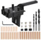 BNGXR 44 Stück Bohrschablone Dübelhilfe Holzdübe, Bohrschablone mit Verstellbaren, Holzbearbeitung Doweling Jig Kit, bohrschablone dübel Kit mit Ø 6/8/10 mm Holzdübel Geeignet für Schreiner