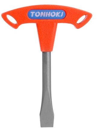 Sourcing Map T Handle 10mm Flat Head Screwdriver with Red Plastic Handle for Slotted Screws, Quick Release Plate, Camera Tripod Monopod