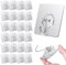 Homes@@Cozy 25 Self Adhesive Hooks Stainless Steel Transparents Hanging 20kg(Max) Bathroom Kitchen Door Wall Waterproof Oil Proof Towel Cloth Coat Ceiling Utility Heavy Duty No Drill