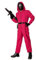 Korean Game Aufseher Kostüm - Overall in Hot-Pink ohne Maske - Größe: M - Verkleidung Karneval Halloween Motto-Party
