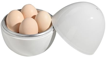 Richeyty Cuiseur à œufs à micro-ondes rapide en 5 minutes pour œufs durs ou à la coque Cuiseur à jusqu'à 4 oeufs Fonction de cuisson multi-usages