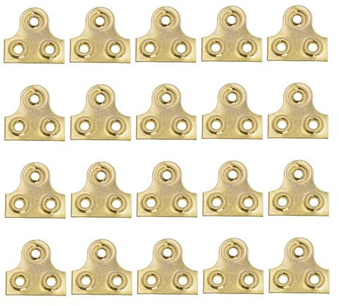 ZhuPu 20 Pcs Mirror Plates, Brass Picture Hanging Plates, Picture Brackets Frame Fixings for Mirror Glass Frame Hanging Fixing Plate