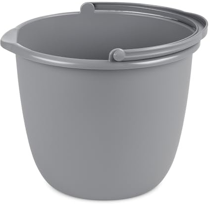 Eastora 10 Qt. Spout Pail – Classic Titanium Plastic Utility Bucket with Comfortable Handle, Durable Multi-Purpose Pail for Household Cleaning & Storage