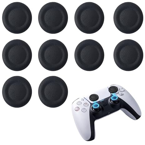Thumb Grip Caps 10PCS, Black Silicone Joystick Caps for PS5/PS4 Controllers, Non-Slip Analog Stick Caps, Easy Install, Wear-Resistant Thumb Stick Covers