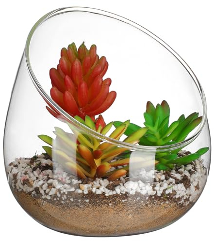Uonlytech Landscape Bottle Terrarium 4.72X4.72X3.94 Inch Glass Terrarium Jar for Succulent Plants Creative Micro Landscape Eco Bottle Indoor Use