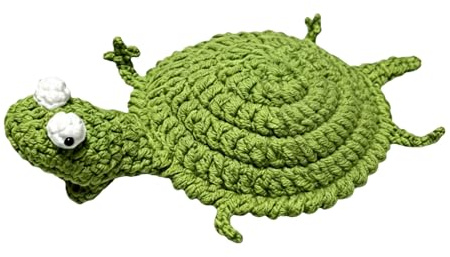 Crochet Lizard Coaster Kit, Handmade 3D Animal Mug Coaster, Cute Knitted Drink Coaster Cup Mat for Coffee Table Desk Decor, Table Protection Mat, Unique Gift for Animal & Coffee Lovers (Lizard)