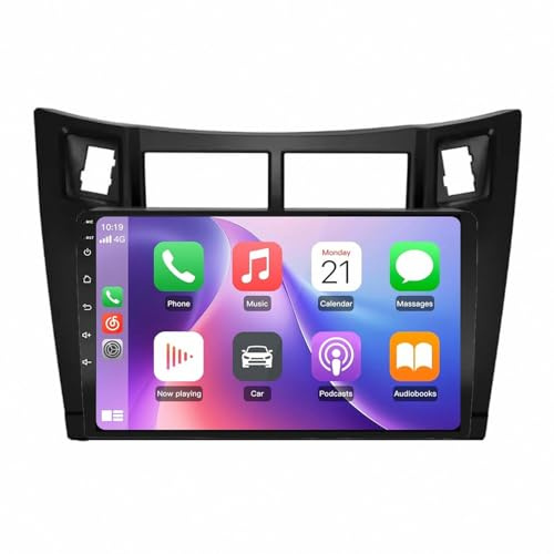 Car Multimedia Radio per Toyota Yaris 2008-2011 Android Carplay Navigazione Radio Lettore Video, Fm, Siri, Aux, Airplay, Voice Control, 4 Nucleo 1G+16G