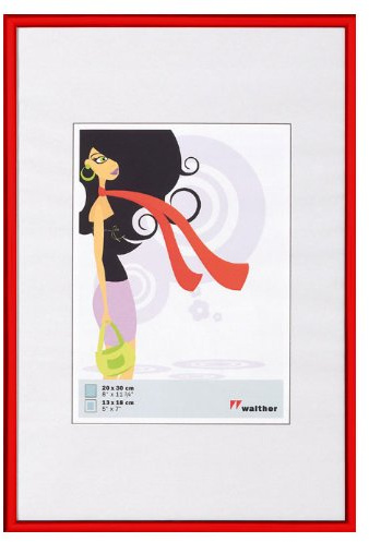 Bilderrahmen von Walther New Lifestyle Kunststoffrahmen 18x24 Rot - Normalglas 5er Pack