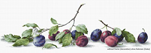 Luca-S Kreuzstichset Pflaumen, Zählmuster, 57,5x18cm