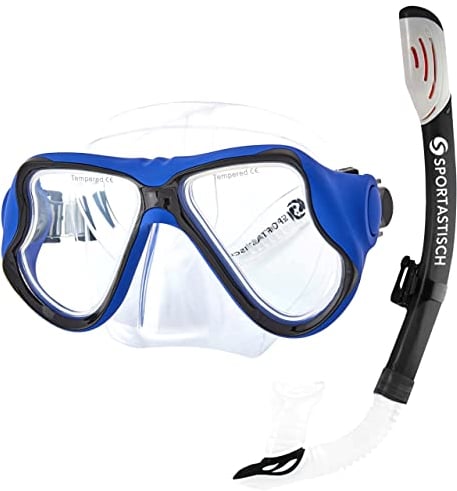 SPORTASTISCH Profi Schnorchelset „Snorkel Star“ Anti-Fog Taucherbrille mit Schnorchel, Tauchset Schnorcheln Erwachsene Damen Kinder 10 Jahre