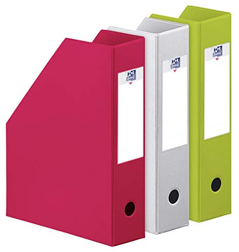Oxford Color Life Tonic Lot de 3 Porte - revues PVC Dos 7 cm Rouge/Vert/Jaune 400080220