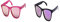 Ciffre 2 er Set Sonnenbrille EL-Sunprotect® Polarisierte Linsen Retro Vintage Style Nerd Look Stil Unisex Brille - Schwarz Lila Spiegel - Pink Rosa Verspiegelt