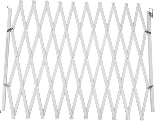 Bettacare Expandable Pet Barrier, 60cm - 108cm, White, Wooden, Retractable Dog Safety Gate, Barrier for Puppy and Dog
