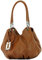 modamoda de 228 Damen Leder Schultertasche Hobo bag handmade in Italy, Farbe:Cognac