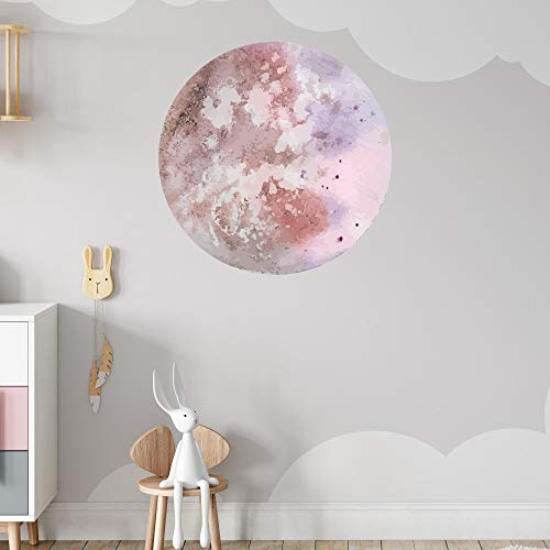 VOLLMOND Wandtattoo | Aufkleber Kindergarten | Wandsticker Kinderzimmer Babyzimmer Wand Deko Mond Weltraum (Rosa, 40 x 40 cm)