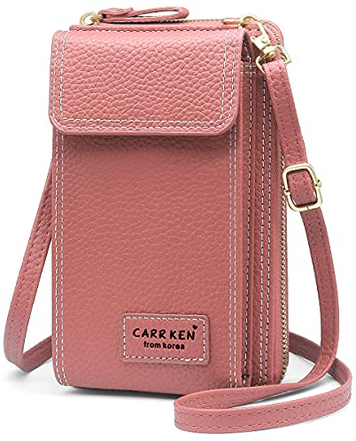 REETEE Handytasche zum Umhängen Damen mit Geldbörse - PU Leder Schultertasche, Geldbeutel Klein Crossbody Tasche mit Kartenfächer für Handy unter 6,5 (Lila-1)
