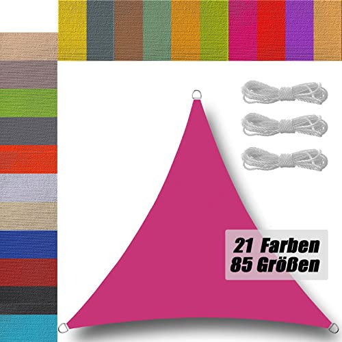 Voile d'ombrage 2x2x2m Imperméable Anti 95% UV Résistant intempéries Voile d'ombrage Potager pour terrasse Patio Jardin extérieur Camping Rose Triangulaire Triangle