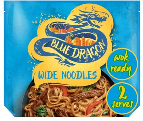 Blue Dragon Wide Wok Ready Noodles | Serves 2 | Perfect For Stir Fries & Other Noodle Based Dishes