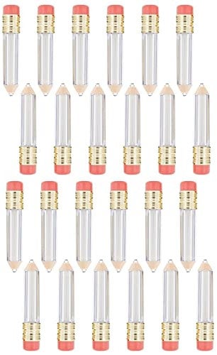 24PCS 5ml Pencil Shape Lip Gloss Tube Cute Mini Container Refillable Empty Lip Balm Lipstick Tubes DIY Lipgloss Packing Bottle Cosmetic Lip Oil Samples