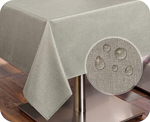 BEAUTEX Tischläufer Leinenoptik wasserabweisend, 40x140, Sand | Pflegeleichte Tischwäsche aus 70 % Baumwolle und 30 % Polyester, waschbar bis 40 °C und mit hochwertigem Saum
