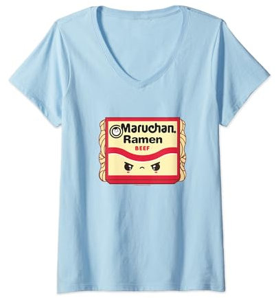 Maruchan Ramen Beef Flavor Angry Kawaii Package T-Shirt mit V-Ausschnitt
