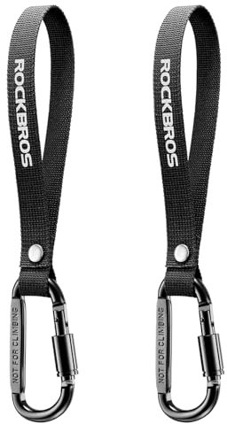 ROCKBROS Bike Handlebar Hooks, Bike Hanger with Security Lock for Hanging Bags and Helmets, The Third Hand for Bicycle, Motorcycle, Wheelchair, Luggage, Scooter, Baby Stroller Hooks 2 Pack