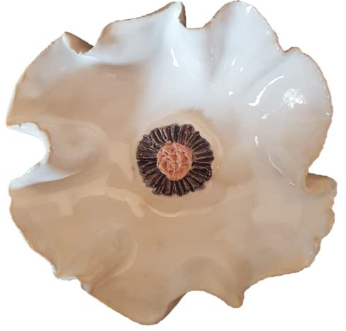 Insektentränke Keramik Blüte weiß (11-12 cm)